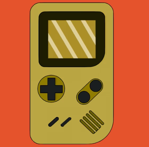 Yellow 3D Gamboy - student project