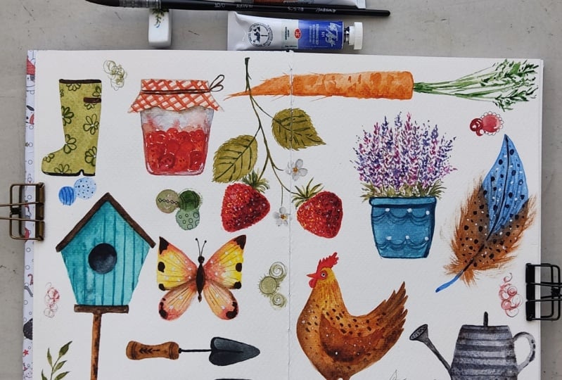 Daily Watercolor Sketchbook (Spring Edition)