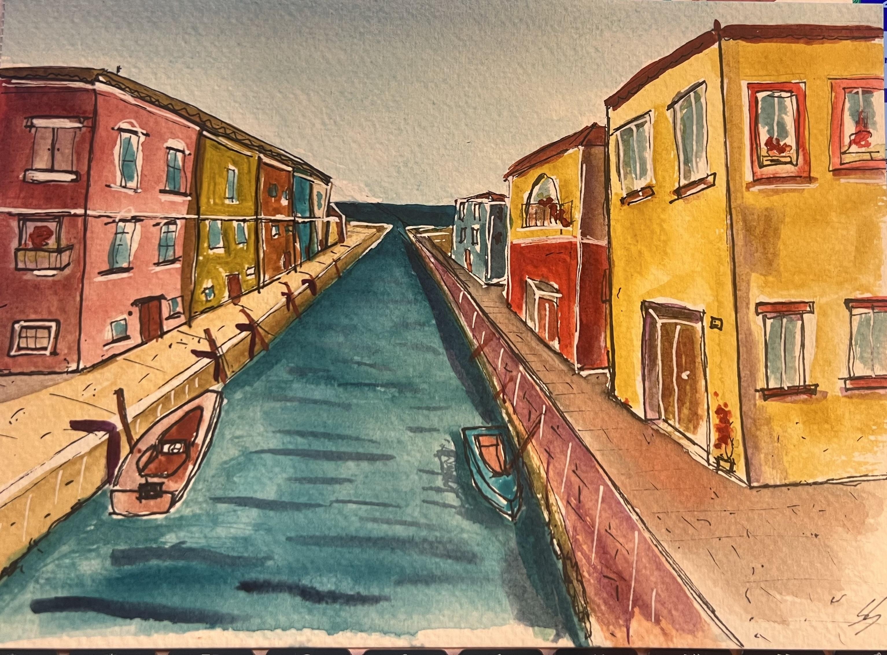 Venice and blue door - student project