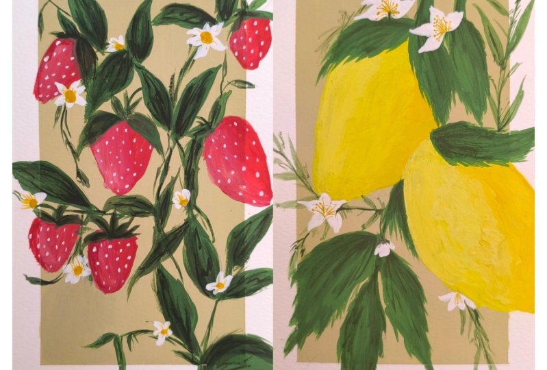 vintage fruit postcard