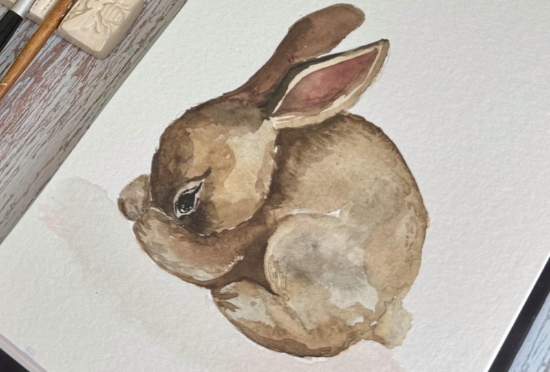 My cute watercolor bunny
