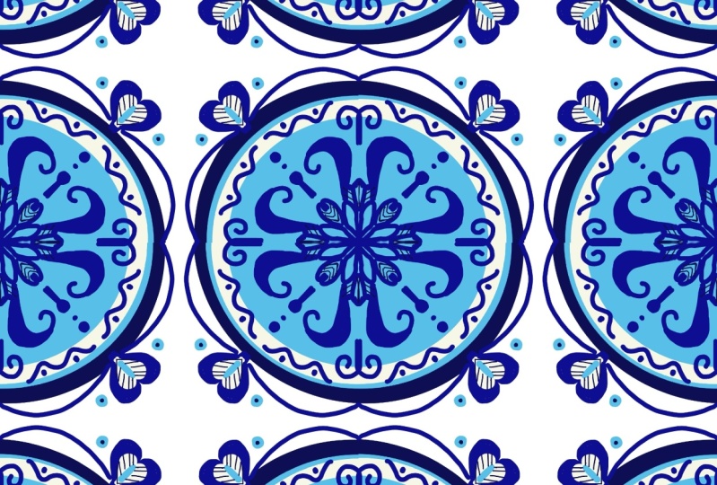 Blue Zen doodle