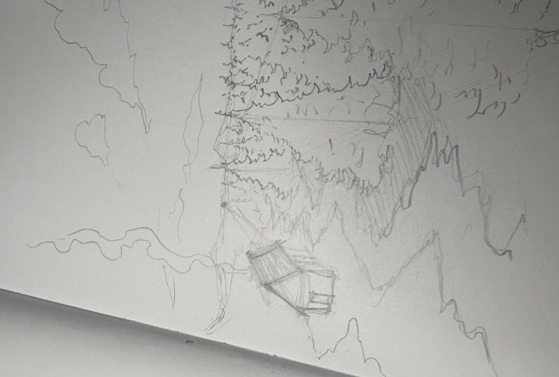 My wee little landscape - Forests and a Hidden Cabin