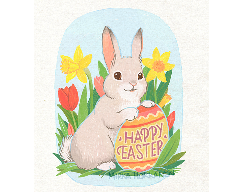 Bunny Procreate Color Pencil Drawing - student project
