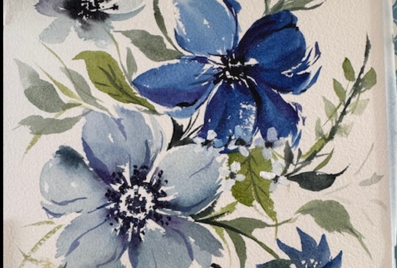 blue florals