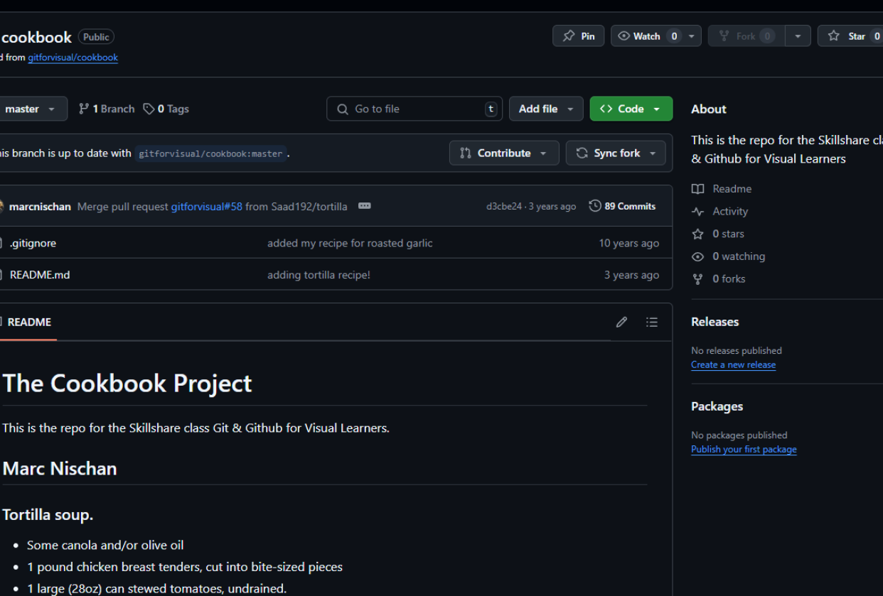 Forked the cookbook repo - student project