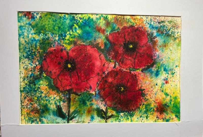 Brusho Poppies.