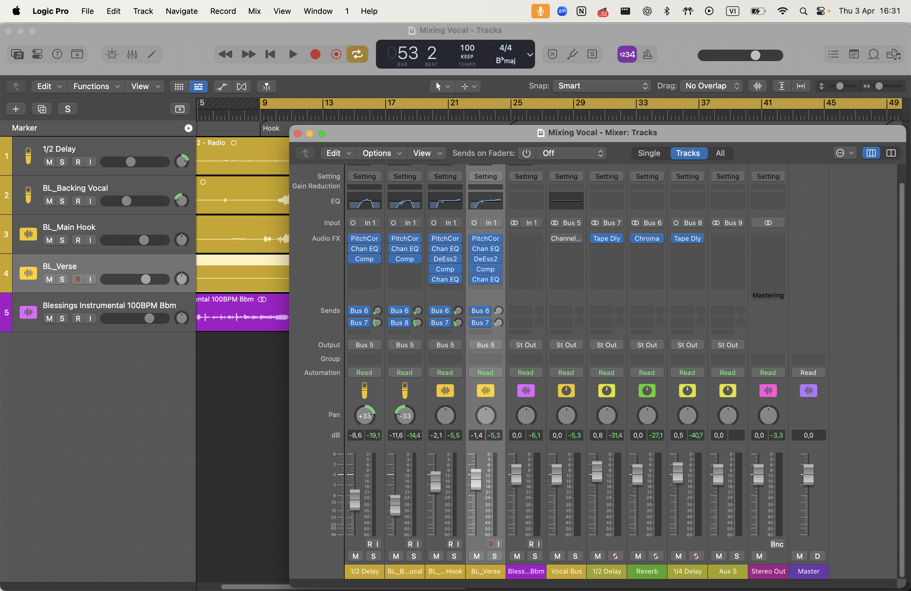 Vocal Mixing Growth The Blessed - student project