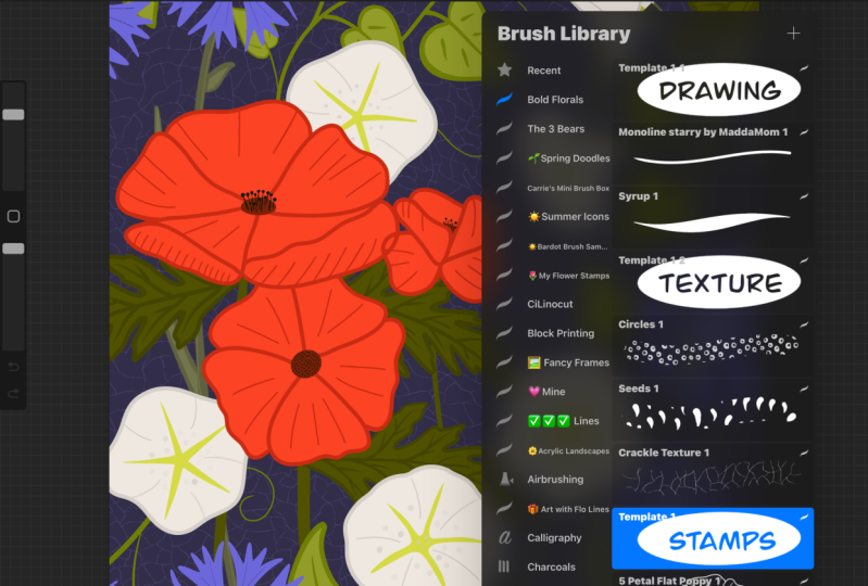 Bold Floral Brushes