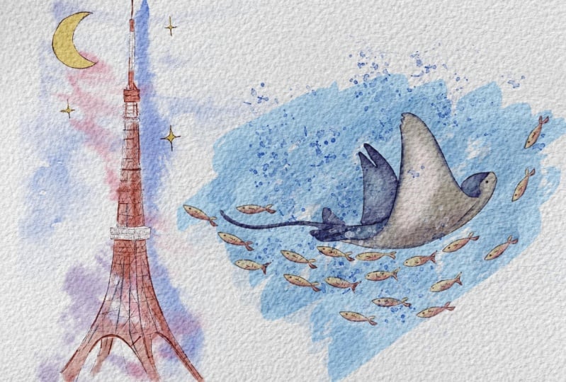 Japan Trip Watercolor Painting