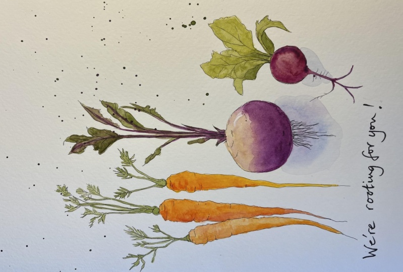Watercolour veggies