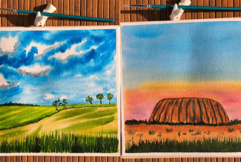 Painting Watercolour Skies with Nilam