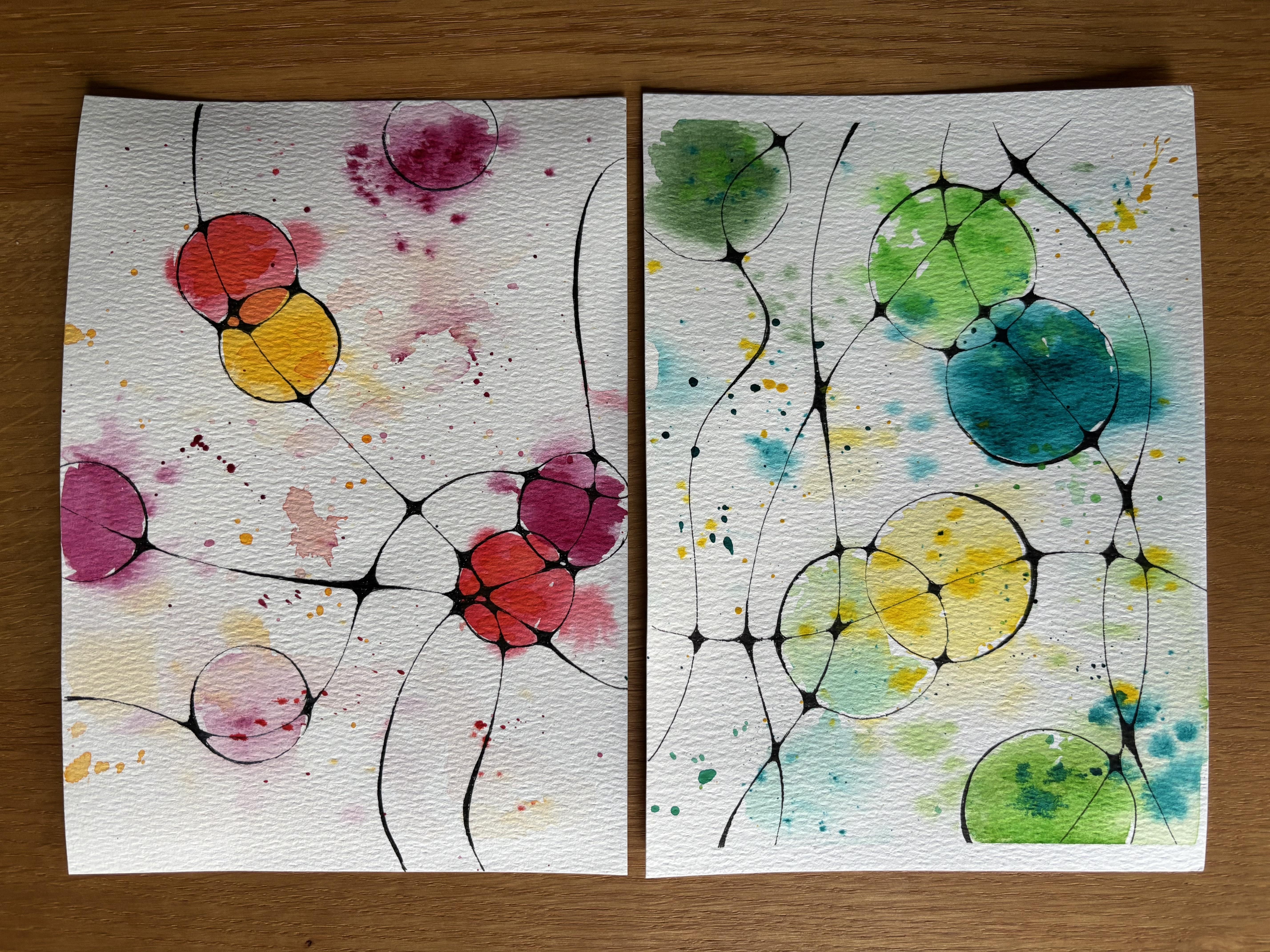 Abstract watercolour fun - student project