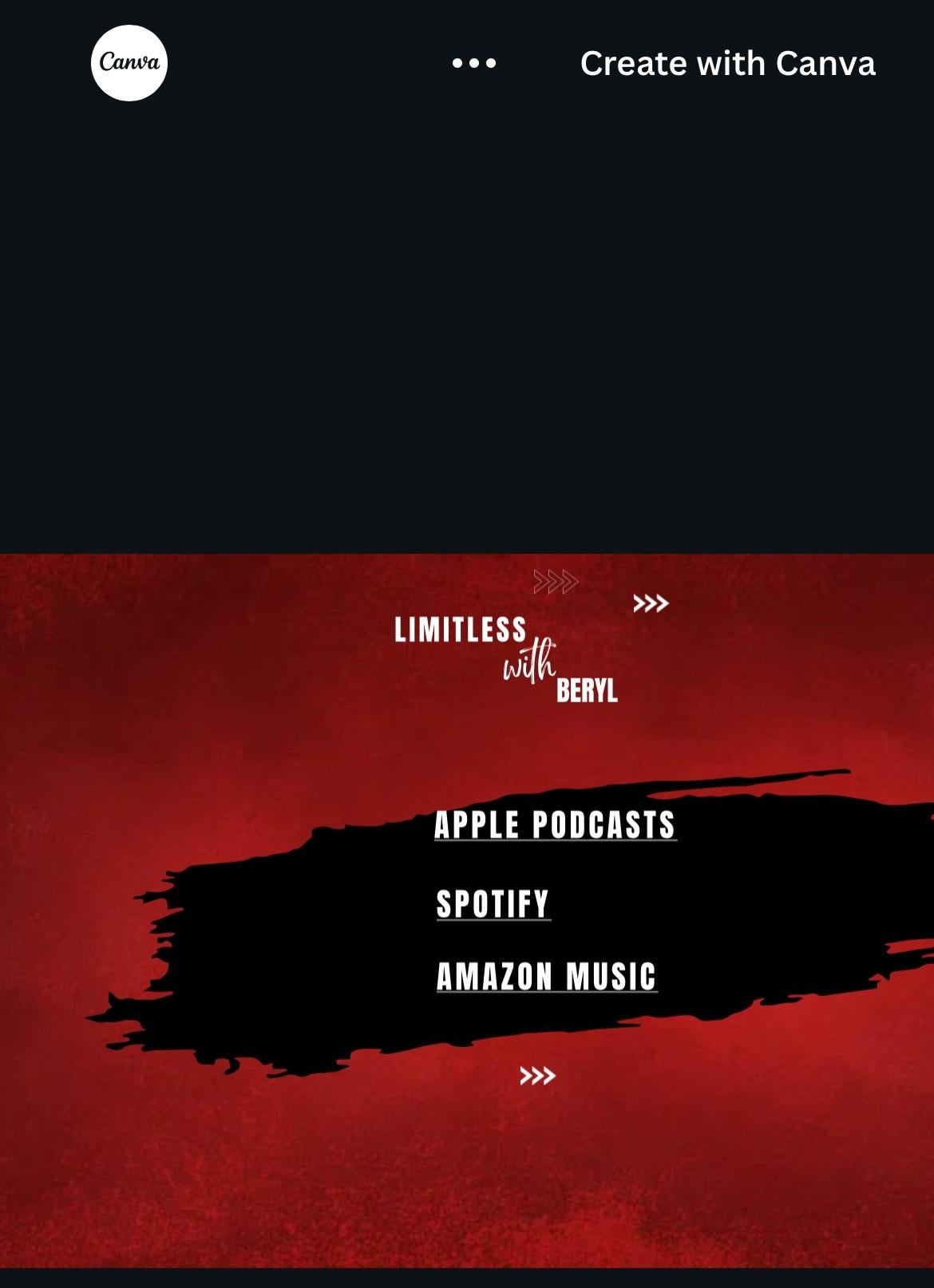 Linktree for my Podcast Created on Canva - student project
