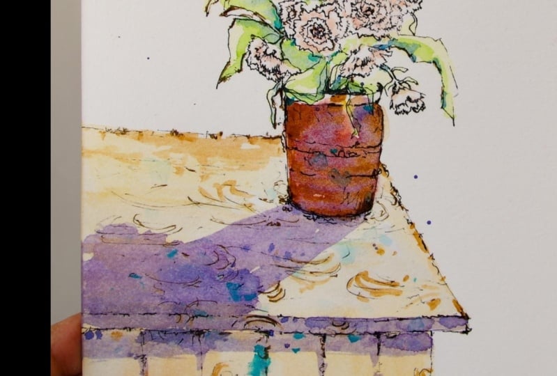 Ink and Wash Carnation