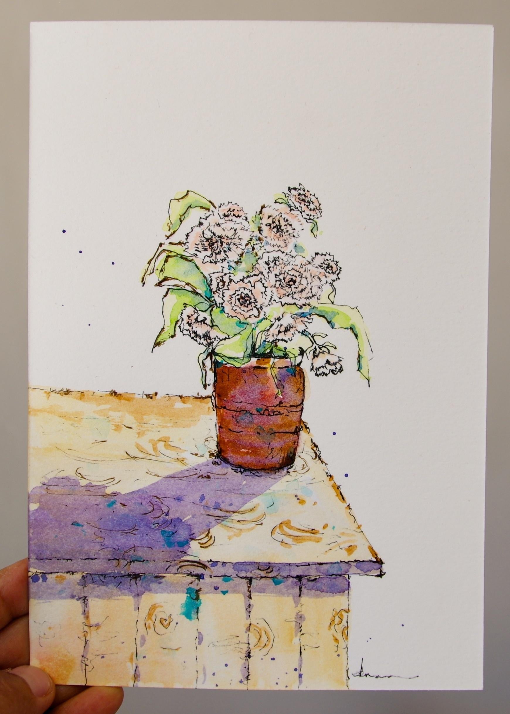 Ink and Wash Carnation - student project