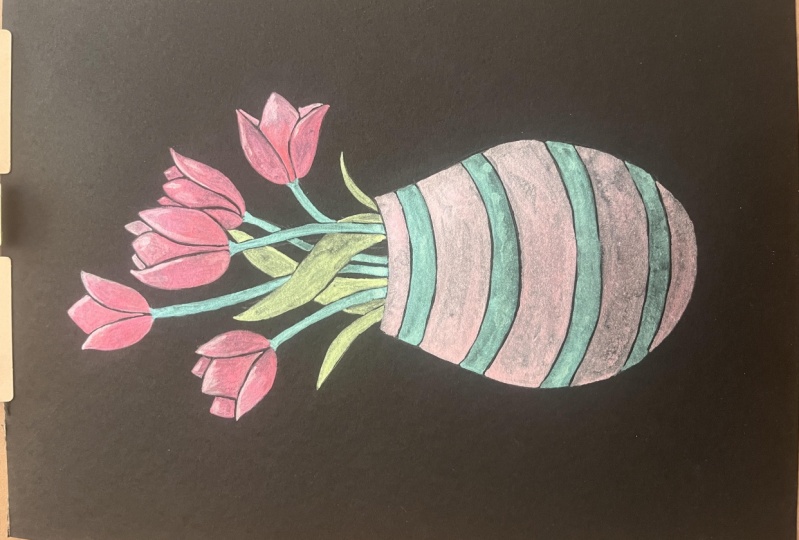 Tulip Vase in Metallic Paint