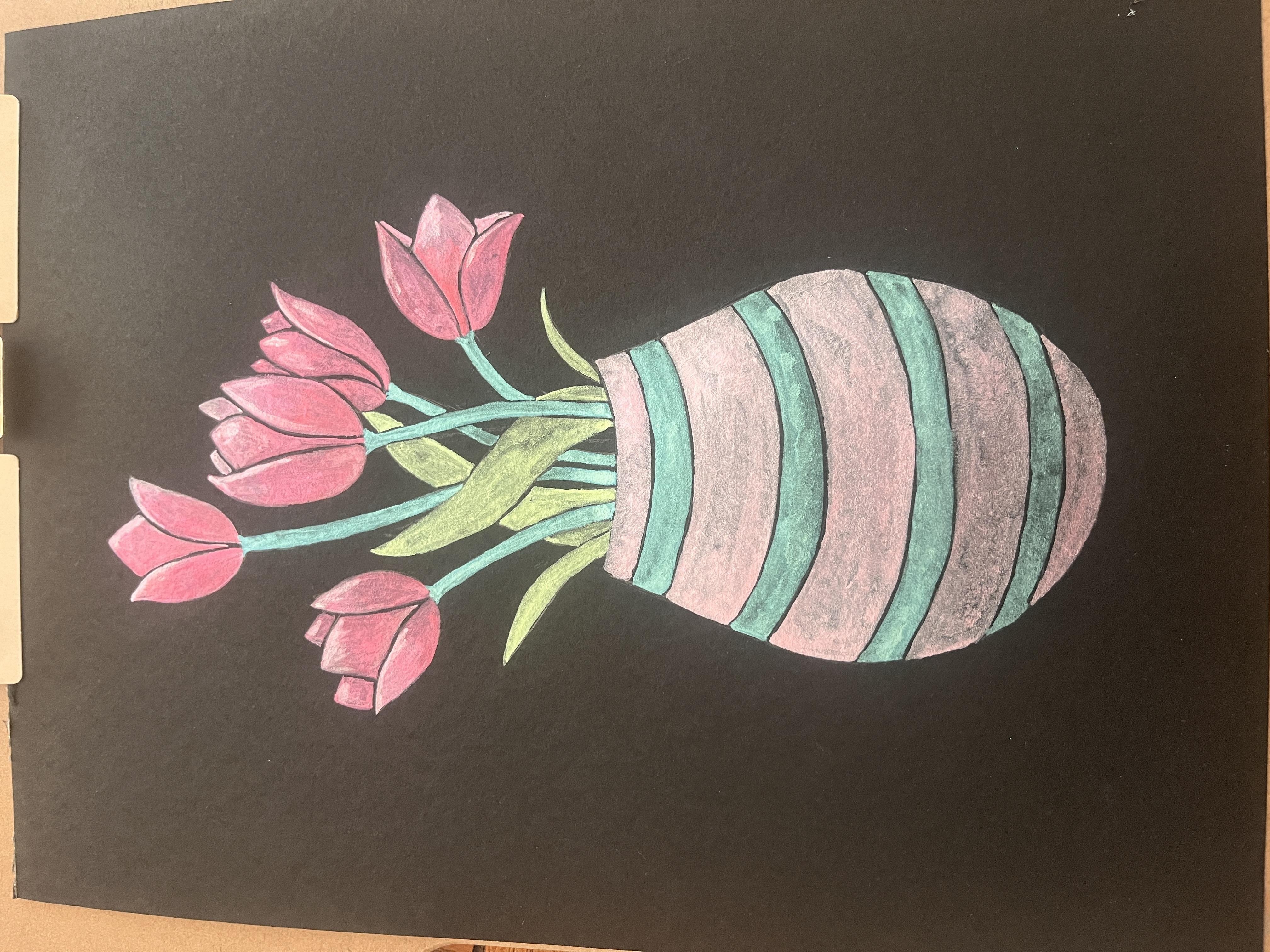 Tulip Vase in Metallic Paint - student project