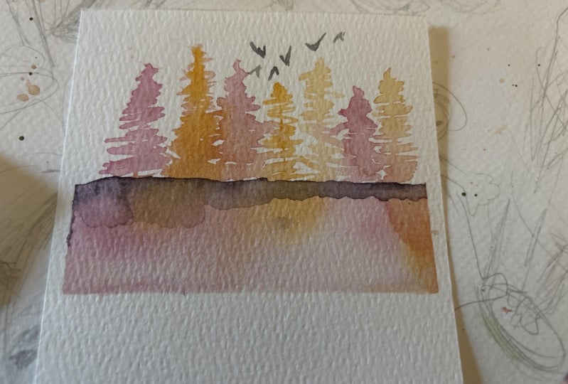 Watercolor trees