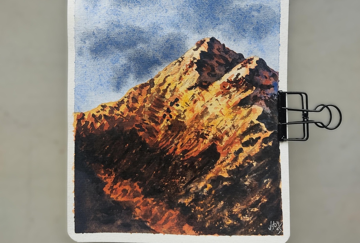 Snowy Mountains: Challenge in Watercolors - student project