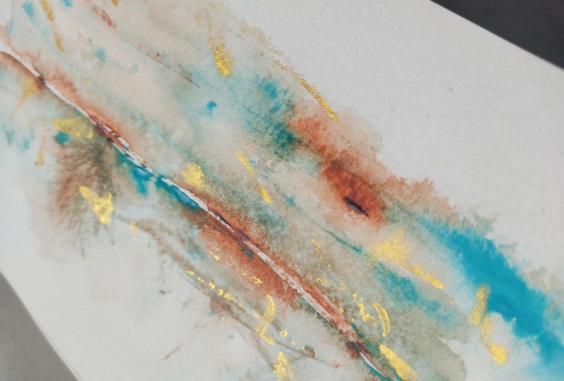 Palette knife watercolor landscapes