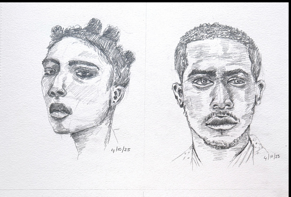 Freehand portraits - student project