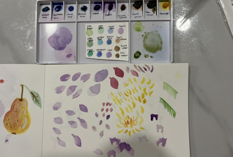Floral brush strokes