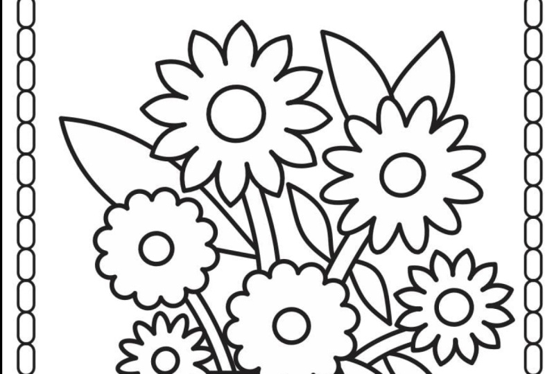 Simple Floral Coloring Page