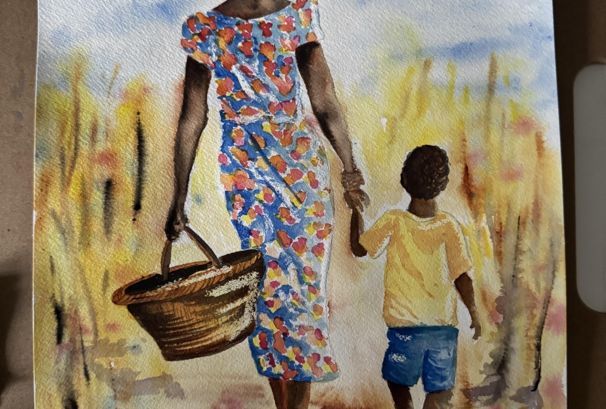 African sun: mother & son - student project