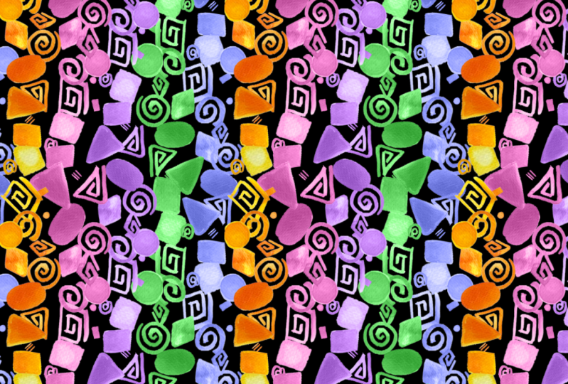 Repeat Pattern-Shape Color Splash