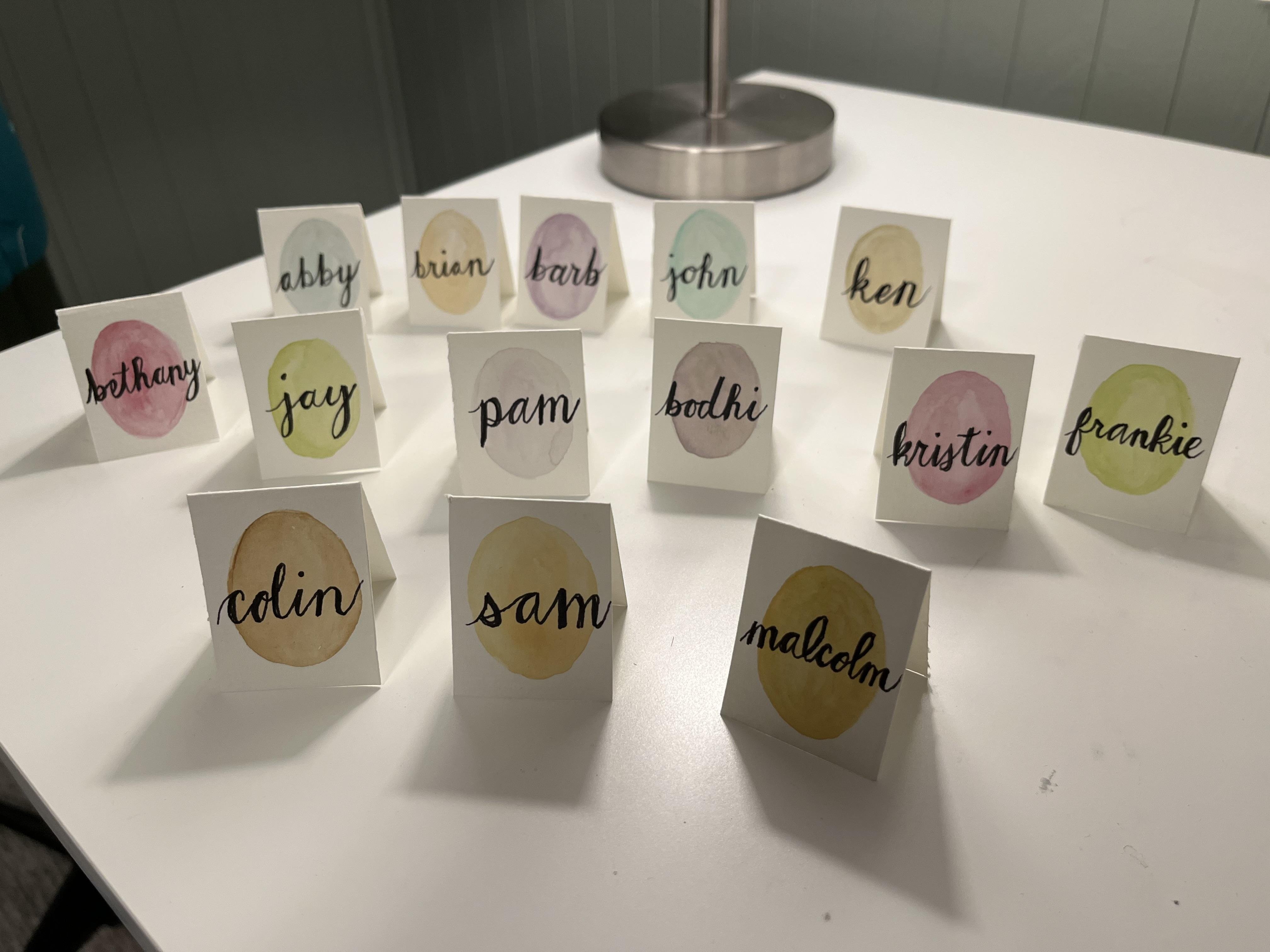 Easter egg placecards - student project