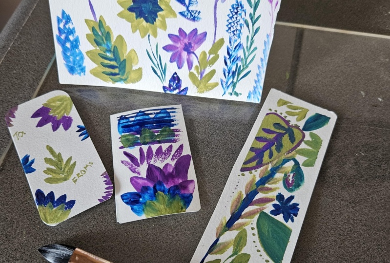 Hand painted floral gouache