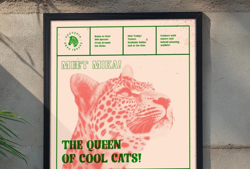 Screen Print Poster Effect - Zoo Characters