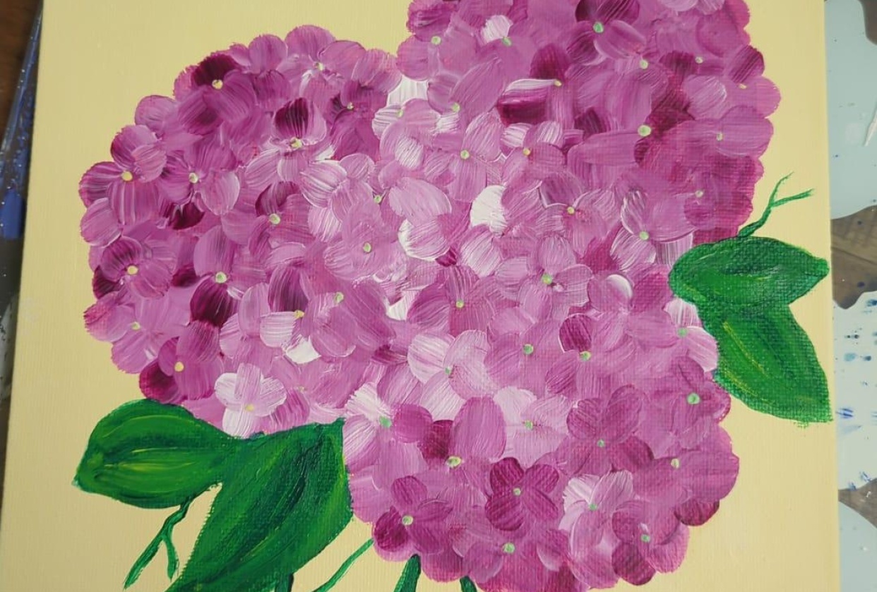 Magenta Hydrangeas - student project
