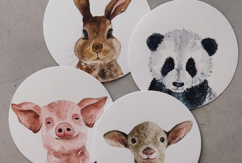 Baby watercolor animals