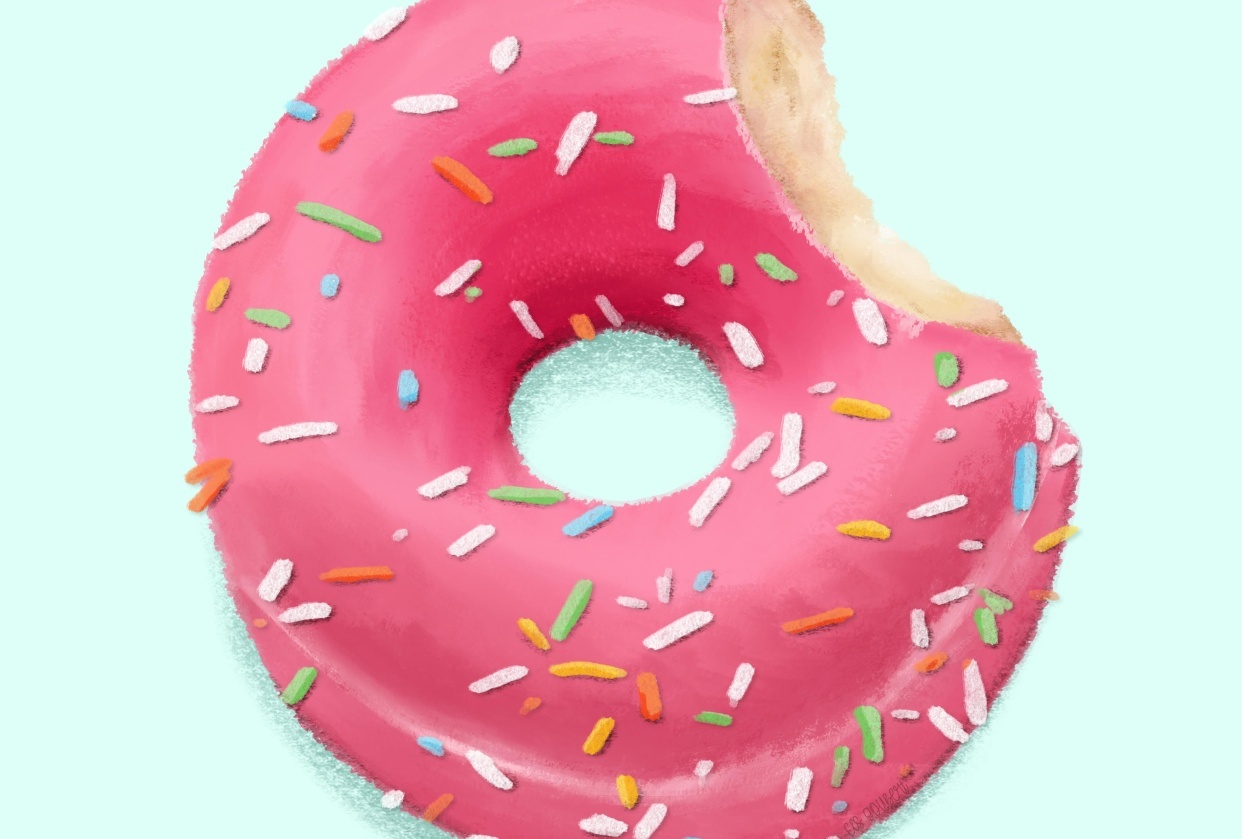 Food illustration - donut - student project