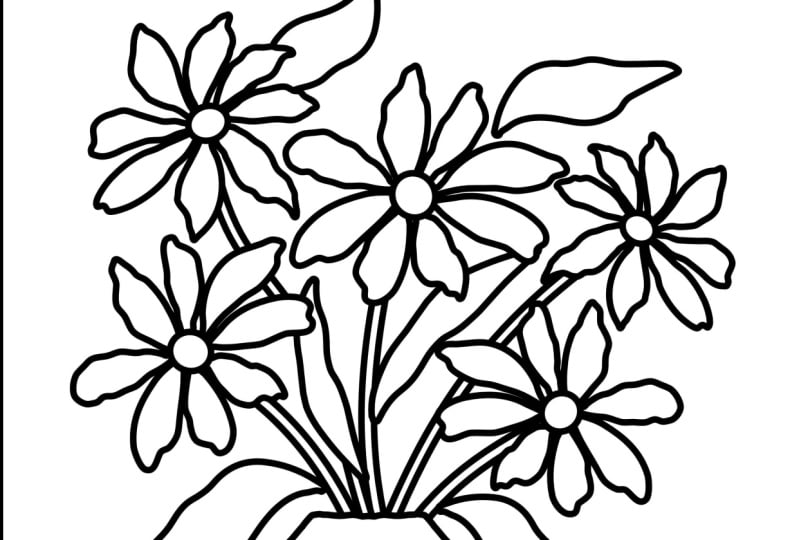 floral colouring page