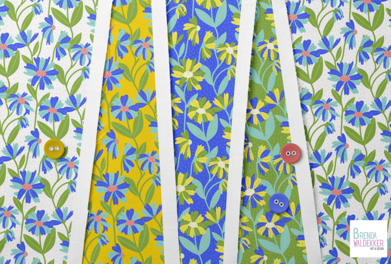 Ogee Trailing Floral Pattern