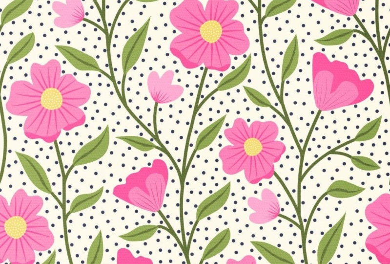 Modern Trailing Floral Pattern