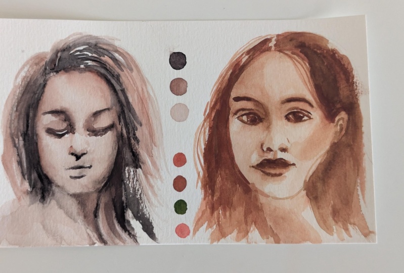 Watercolor Challenge: 7 Days of Mixing Skin Tones and Painting Loose Portraits