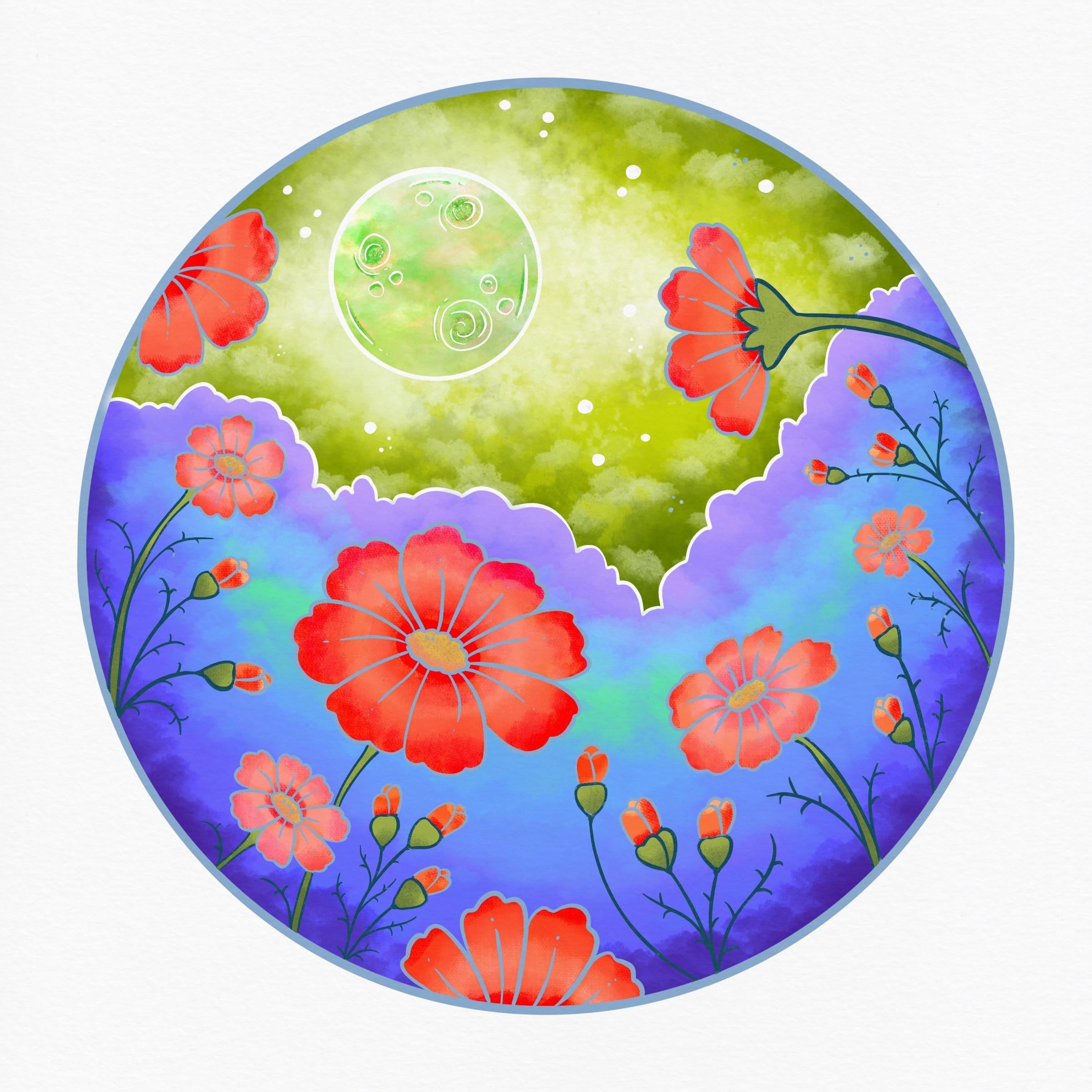 Fantasy Moon Coloring Page - student project