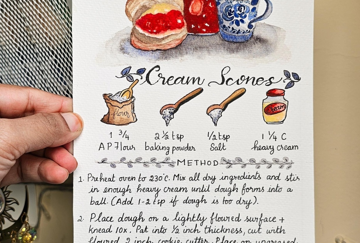 Cream scones- Recipe card - student project