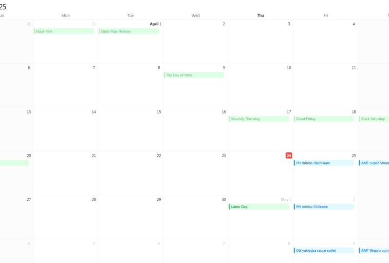 Hobby Sean's Notion Calendar