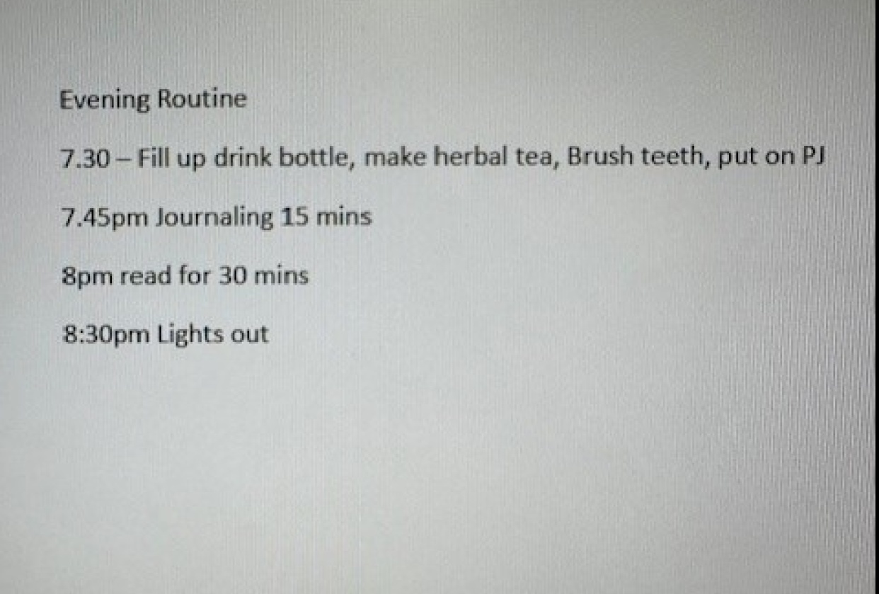 Evening Routine - student project