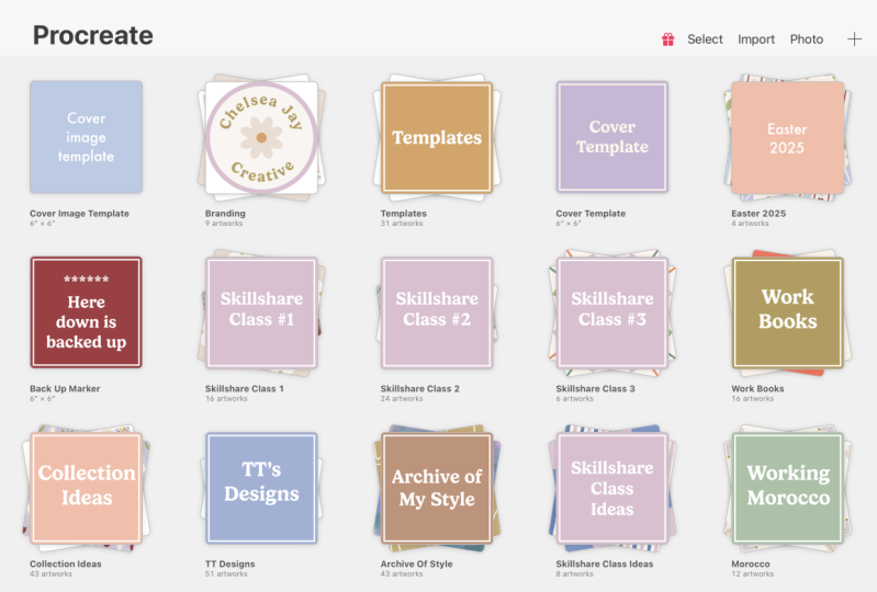 Organised stacks and cover images