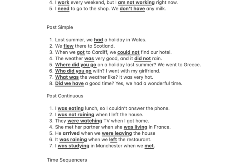 Pre-Intermediate English Grammar