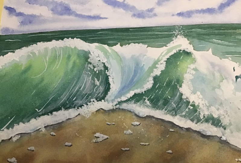 Watercolour ocean waves