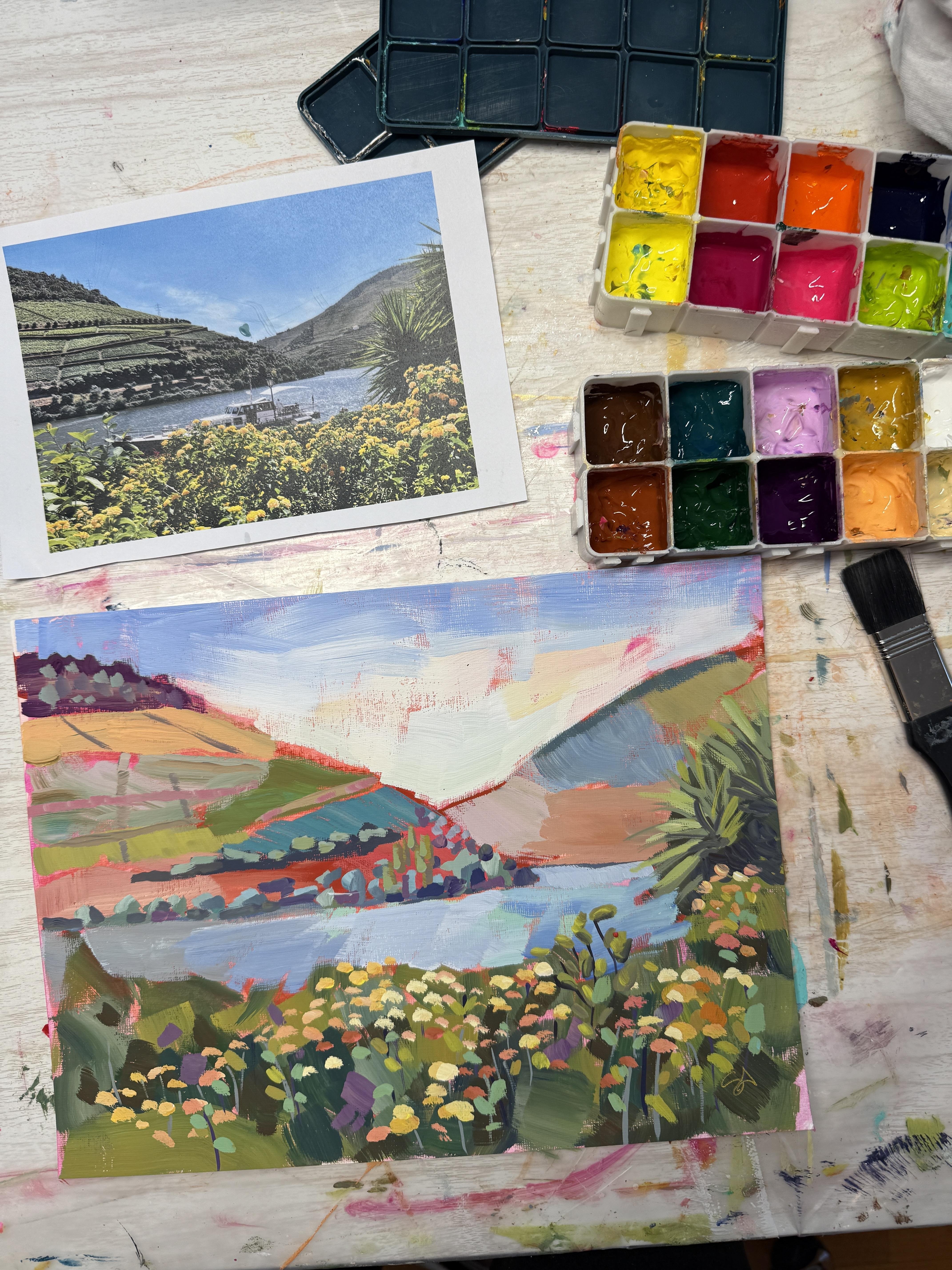 My painting in this class - love the big brush! - student project
