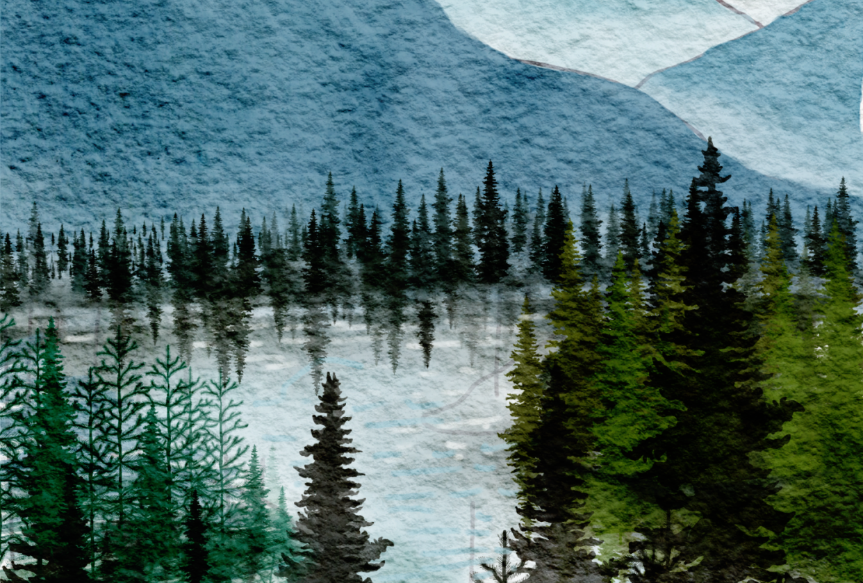 Mountains from reference photo - student project