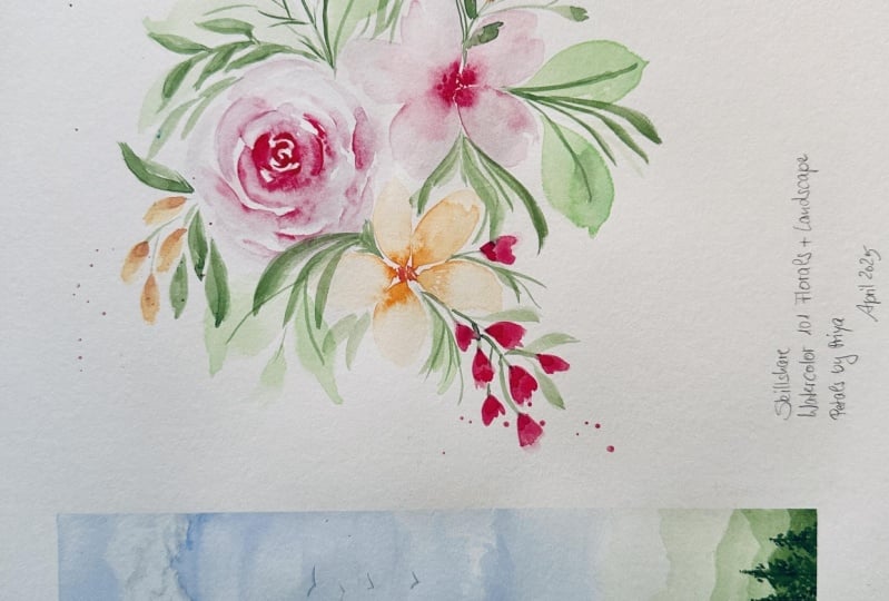 Flowers and landscape